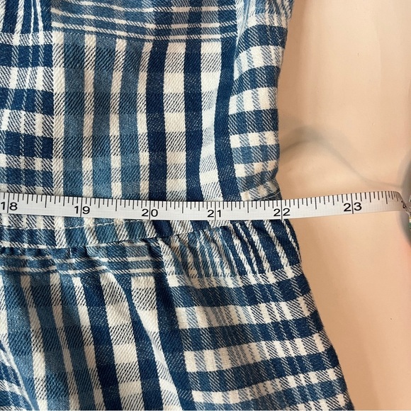 J. Crew A Line Gingham Blue Midi Patchwork Americana Dress - Picture 12 of 12